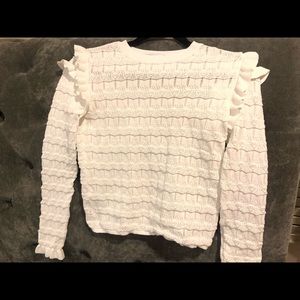 Zara white ruffle sweater